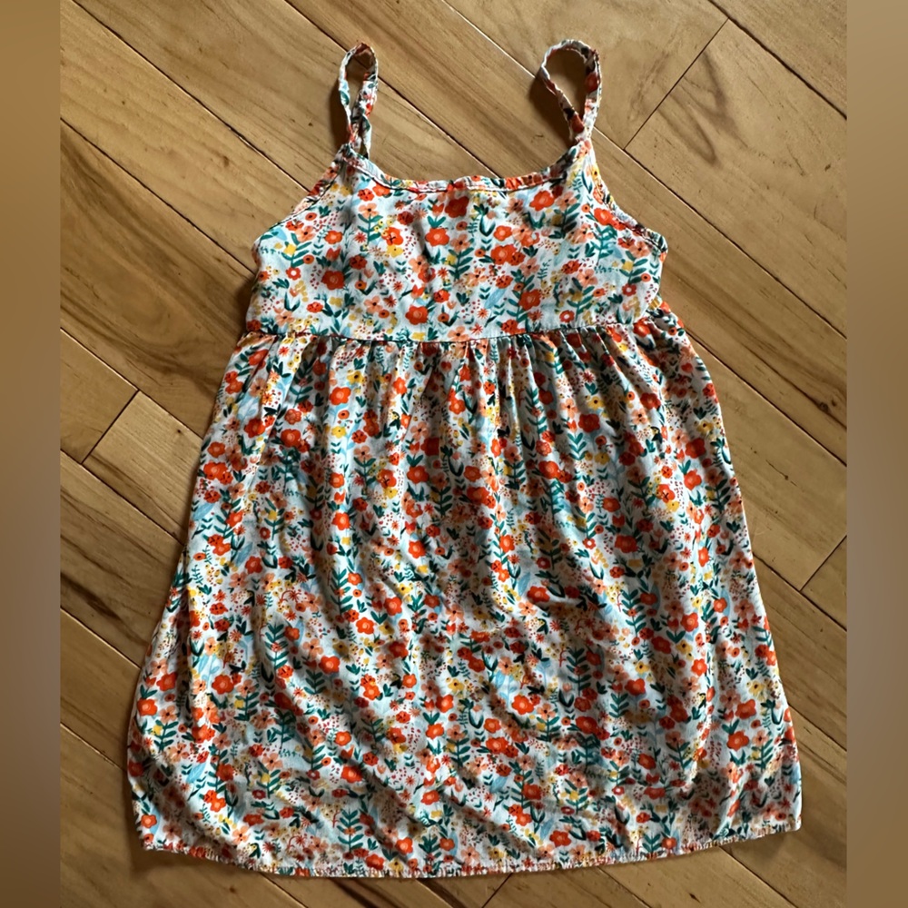 Boutique Floral Orange and Green Sundress